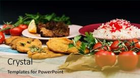  Presentation with indian food - Cool new PPT theme with tasty indian food mix pakora backdrop and a  colored foreground