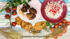  Presentation with indian food - Amazing presentation design having tasty indian food mix pakora backdrop and a yellow colored foreground