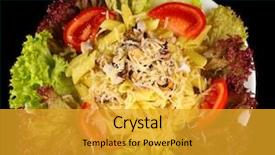  Presentation with alaskan seafood - Colorful theme enhanced with tasty italian pasta with seafood backdrop and a  colored foreground