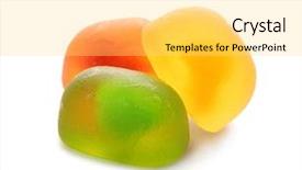  Presentation with jelly - Theme enhanced with tasty jelly candies on white background and a yellow colored foreground