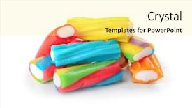  Presentation with jelly - Slides having tasty jelly candies on white background and a blonde colored foreground