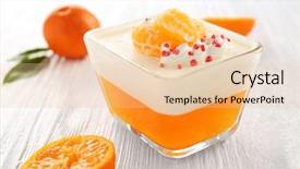  Presentation with jelly - Presentation theme consisting of tasty jelly dessert with orange background and a  colored foreground