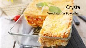  Presentation with baking - Cool new PPT layouts with tasty lasagna in baking dish backdrop and a  colored foreground