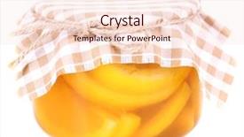  Presentation with jam - Presentation consisting of tasty lemon jam isolated on white background and a lemonade colored foreground