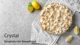  Presentation with lemon - PPT layouts enhanced with tasty lemon meringue pie background and a light gray colored foreground