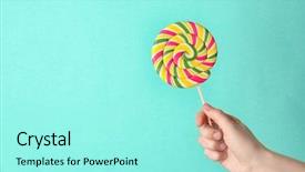  Presentation with lollipop - Colorful PPT layouts enhanced with tasty lollipop on color background backdrop and a arctic colored foreground