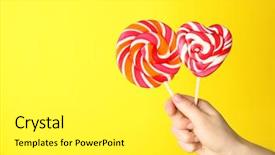  Presentation with color - PPT layouts consisting of tasty lollipops on color background background and a  colored foreground