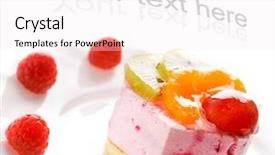  Presentation with low hanging fruit - Audience pleasing presentation consisting of tasty low-calorie fruit cake backdrop and a white colored foreground