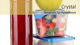  Presentation with plastic containers - PPT layouts having tasty lunch in plastic containers isolated on white background and a yellow colored foreground