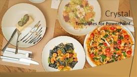  Presentation with lunch - Beautiful slides featuring tasty-lunch-in-the-cafe backdrop and a yellow colored foreground