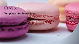  Presentation with box - Theme enhanced with tasty-macaroons-in-the-box background and a soft green colored foreground