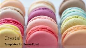 Presentation with white - Presentation consisting of tasty-macaroons-on-the-white background and a coral colored foreground