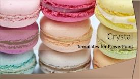  Presentation with confectionery tasty cake pops - PPT layouts having tasty-macaroons-on-the-white background and a coral colored foreground