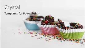  Presentation with chocolate - Theme enhanced with tasty-marshmallows-with-chocolate background and a white colored foreground