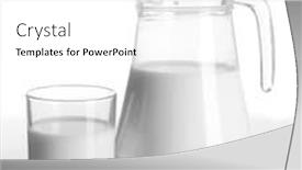  Presentation with white milk - PPT theme enhanced with tasty milk in jug and glass of milk isolated on white background and a white colored foreground