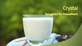  Presentation with yogurt fruits milk shake - Theme enhanced with tasty milk shake with cookies background and a tawny brown colored foreground