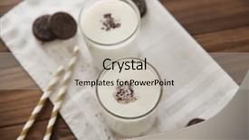  Presentation with yogurt fruits milk shake - Audience pleasing PPT layouts consisting of tasty milk shake with cookies backdrop and a light gray colored foreground