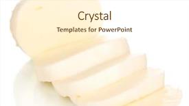  Presentation with mozzarella cheese - PPT theme featuring tasty mozzarella isolated on white background and a cream colored foreground