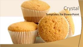  Presentation with muffin - Cool new theme with tasty muffin cakes isolated backdrop and a yellow colored foreground