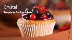  Presentation with muffin - Beautiful PPT layouts featuring tasty muffin with berries on wooden table backdrop and a tawny brown colored foreground