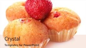  Presentation with scroll paper isolated on white - Colorful presentation theme enhanced with tasty muffins isolated on white backdrop and a yellow colored foreground