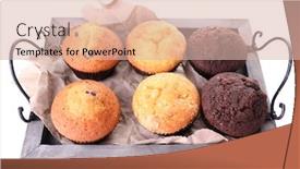  Presentation with muffins - Beautiful PPT layouts featuring tasty muffins on wooden tray isolated on white backdrop and a lemonade colored foreground