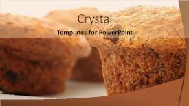  Presentation with muffins - Amazing PPT layouts having tasty-muffins-placed-on-plate backdrop and a coral colored foreground