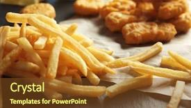 Presentation with french fries - PPT theme with tasty nuggets and fries background and a tawny brown colored foreground