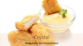  Presentation with nuggets - Slide deck with tasty-nuggets-and-small-bowl background and a yellow colored foreground