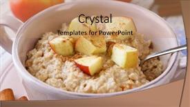  Presentation with barn wood autumn apples - Amazing slide set having tasty oatmeal with apples backdrop and a coral colored foreground