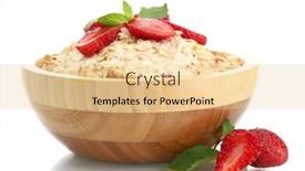 Presentation with strawberries - PPT layouts with tasty-oatmeal-with-strawberries-isolated background and a lemonade colored foreground