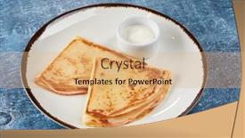  Presentation with sour sop fruit - Presentation theme featuring tasty-pancakes-with-sour-cram background and a coral colored foreground