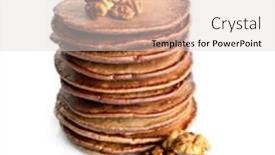  Presentation with walnut - Presentation enhanced with tasty-pancakes-with-walnut-isolated background and a lemonade colored foreground
