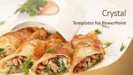  Presentation with confectionery tasty cake pops - Theme enhanced with tasty pancakes background and a cream colored foreground