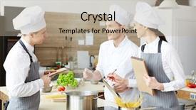  Presentation with interns - Beautiful slide deck featuring tasty pasta interns asking questions backdrop and a mint green colored foreground