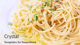  Presentation with pasta restaurant - PPT layouts featuring tasty pasta on white plate background and a yellow colored foreground