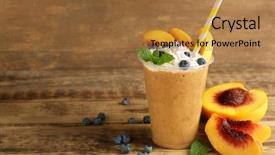  Presentation with milkshake - Slides with tasty peach milkshake with cream background and a coral colored foreground