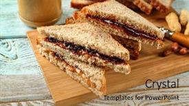  Presentation with peanut butter - PPT layouts featuring tasty peanut butter and jelly background and a gold colored foreground