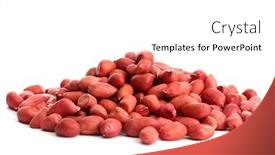  Presentation with peanuts - Colorful slides enhanced with tasty peanuts isolated on white backdrop and a white colored foreground