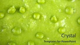  Presentation with peas - Audience pleasing slide deck consisting of tasty peas soup close up backdrop and a gold colored foreground