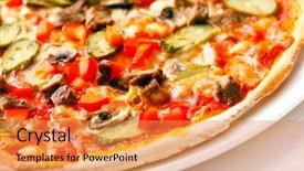  Presentation with pizza - PPT layouts having tasty pizza background and a gold colored foreground