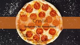  Presentation with pizza lasagna - Colorful presentation design enhanced with tasty-pizza backdrop and a gold colored foreground