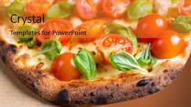  Presentation with pizza delivery - Amazing slide set having tasty pizza backdrop and a  colored foreground