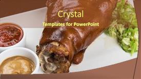  Presentation with sauces - Amazing presentation having tasty-pork-knuckle-with-sauces backdrop and a tawny brown colored foreground