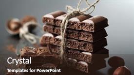  Presentation with chocolate nuts - Beautiful slide set featuring tasty porous chocolate with nuts backdrop and a tawny brown colored foreground