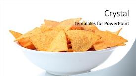  Presentation with corrugated potato chips - Audience pleasing presentation theme consisting of tasty potato chips in bowl backdrop and a white colored foreground