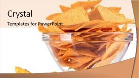  Presentation with potato chips - Colorful PPT theme enhanced with tasty potato chips in transparent backdrop and a yellow colored foreground