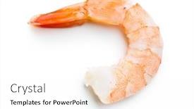 Presentation with prawn - Slide deck featuring tasty prawn on white background background and a sky blue colored foreground