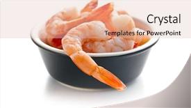  Presentation with artificial intelligence white - Slide deck consisting of tasty prawns on white background background and a lemonade colored foreground