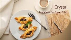  Presentation with puff pastry - Cool new slides with tasty puff pastry with berries on plate backdrop and a lemonade colored foreground
